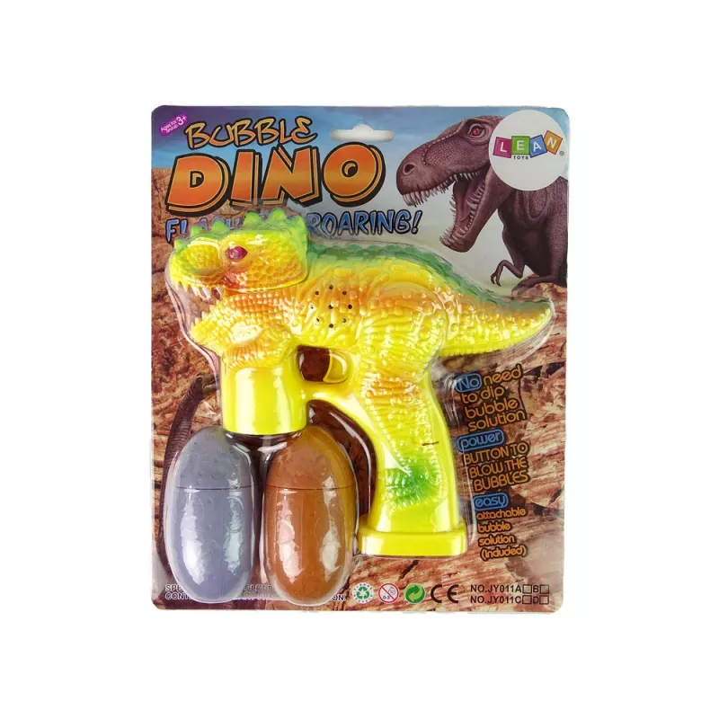 LEAN TOYS Muilo burbulai Dinozauras skystis burbulams kiaušinis geltonas