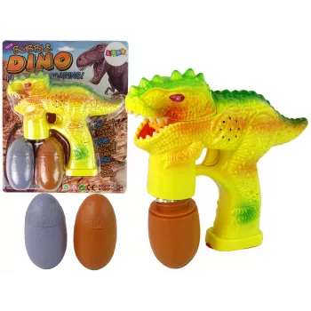 LEAN TOYS Muilo burbulai Dinozauras skystis burbulams kiaušinis geltonas