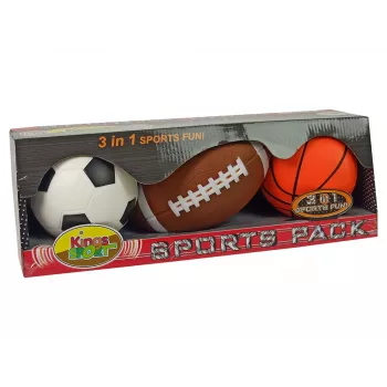 LEAN TOYS Minkštų sporto kamuolių rinkinys 3v1 Futbolas Krepšinis