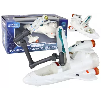 LEAN TOYS Space Mission Cosmos 4 Elementų Rinkinys – Raketa, Astronautas, Rover ir Vėliava (4 dalys, nuo 3 metų)