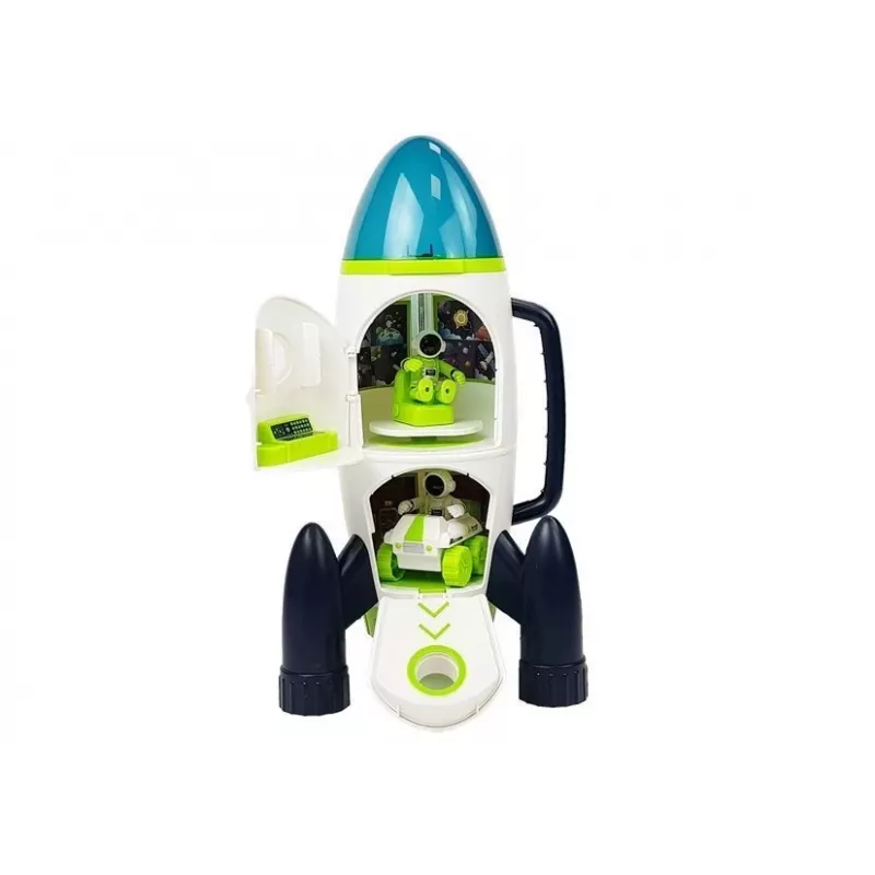 LEAN TOYS Space Rocket Astronom Cosmos Light & Sound – Baterijomis maitinama elektroninė raketa su astronautu (3x AA)