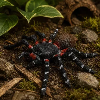 LEAN TOYS Spider Tarantula Rubber Figure Stretchable Realistic Black 10 cm