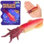LEAN TOYS Kalmaro guminė figūrėlė, tampri, realistinė jūros gyvūno figūrėlė, 14 cm