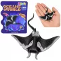 LEAN TOYS Stingray guminė figūrėlė, tamprus, realistinis vandenyno žuvies modelis, 13 cm