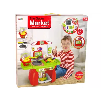 LEAN TOYS Supermarket Set Shop Basket Scale Groceries
