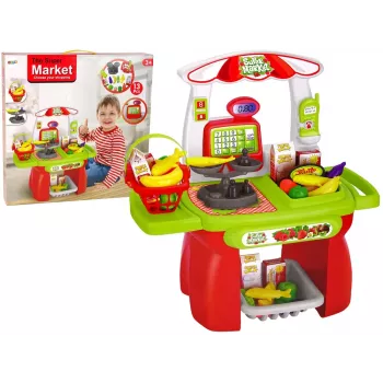 LEAN TOYS Supermarket Set Shop Basket Scale Groceries