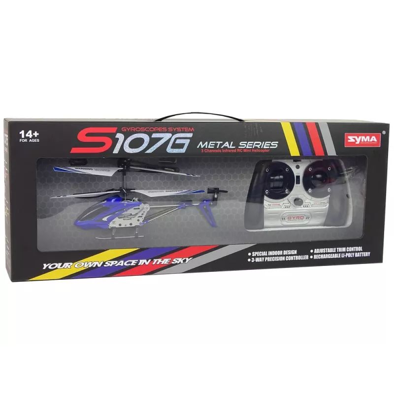 LEAN TOYS SYMA S107G RC malūnsparnis su nuotolinio valdymo pultu ir įkraunama baterija - mėlynas