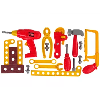 LEAN TOYS Tool Box Hammer Pliers Red