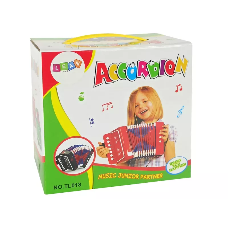 LEAN TOYS vaikiškas akordeonas mažiesiems muzikantams, mėlynas (Modelis 9423)