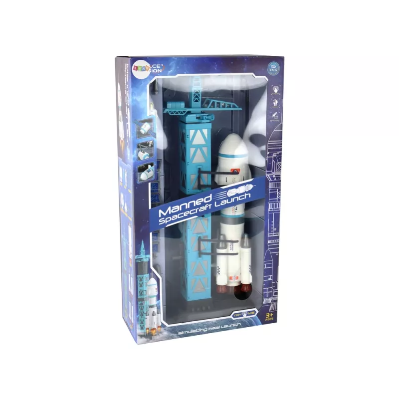LEAN TOYS Žaislinis kosminės misijos raketų ir astronautų paleidimo rinkinys 15 elementų