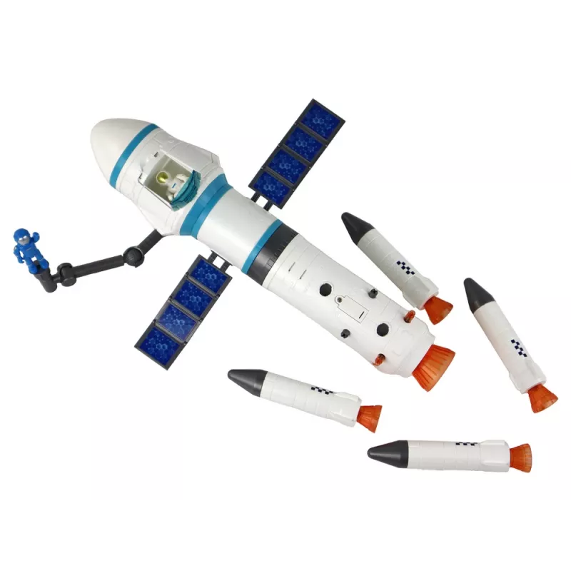 LEAN TOYS Žaislinis kosminės misijos raketų ir astronautų paleidimo rinkinys 15 elementų
