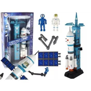 LEAN TOYS Žaislinis kosminės misijos raketų ir astronautų paleidimo rinkinys 15 elementų