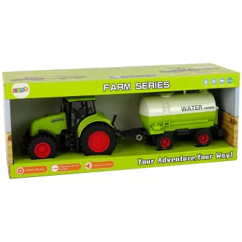 LEAN TOYS Traktorius su didelio rato priekaba Green Farm
