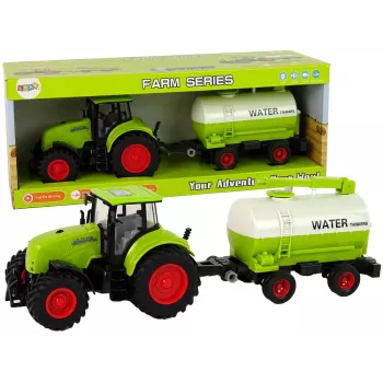 LEAN TOYS Traktorius su didelio rato priekaba Green Farm