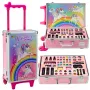 LEAN TOYS Unicorn Pink ratukinis lagaminas grožio rinkinys