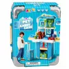 LEAN TOYS Veterinarijos lagaminas su šuns priežiūros rinkiniu, rudos spalvos, 12 dalių vaidmenų žaidimų rinkinys