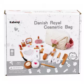 LEAN TOYS Medinis grožio rinkinys Makiažo kosmetinė su priedais 16 vnt.