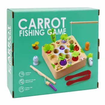 LEAN TOYS Medinis magnetinis žaidimas „Morkos ir sliekai“