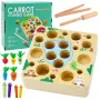 LEAN TOYS Medinis magnetinis žaidimas „Morkos ir sliekai“