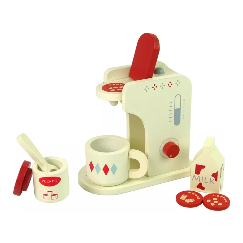 LEAN TOYS Wooden Coffee Maker Accessories Kitchen Kids