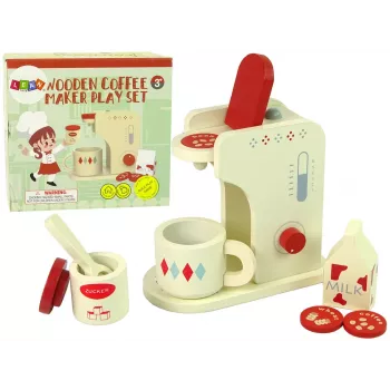 LEAN TOYS Wooden Coffee Maker Accessories Kitchen Kids