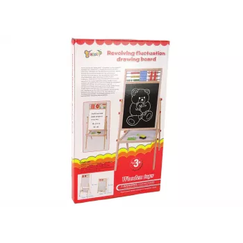 LEAN TOYS Wooden Education Board 2in1 Magnetic-Chalkboard su Priedais: Skaičiavimo Lentelė, Daugyba, Abėcėlė