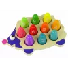 LEAN TOYS Wooden Educational Hedgehog su 10 spalvotų kuolelių