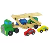 LEAN TOYS Wooden Green Truck with Trucks Blocks