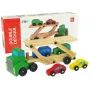 LEAN TOYS Wooden Green Truck with Trucks Blocks