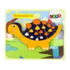 LEAN TOYS Wooden Puzzle Dinosaurs Triceratops Ankylosaurus Orange