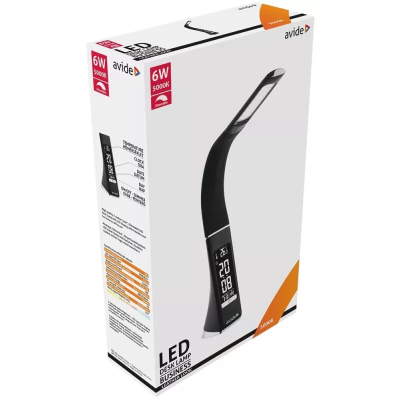 Avide LED stalinė lempa su kalendoriumi Business Calendar Black 6W