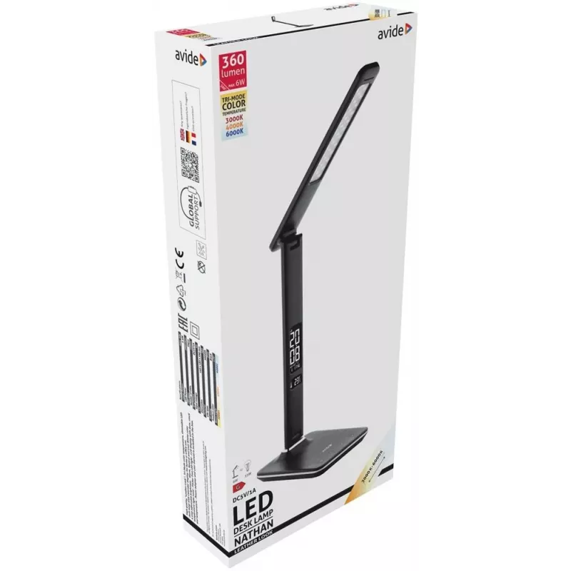 Avide LED stalinių lempų biuro kalendorius juoda 6W 350lm