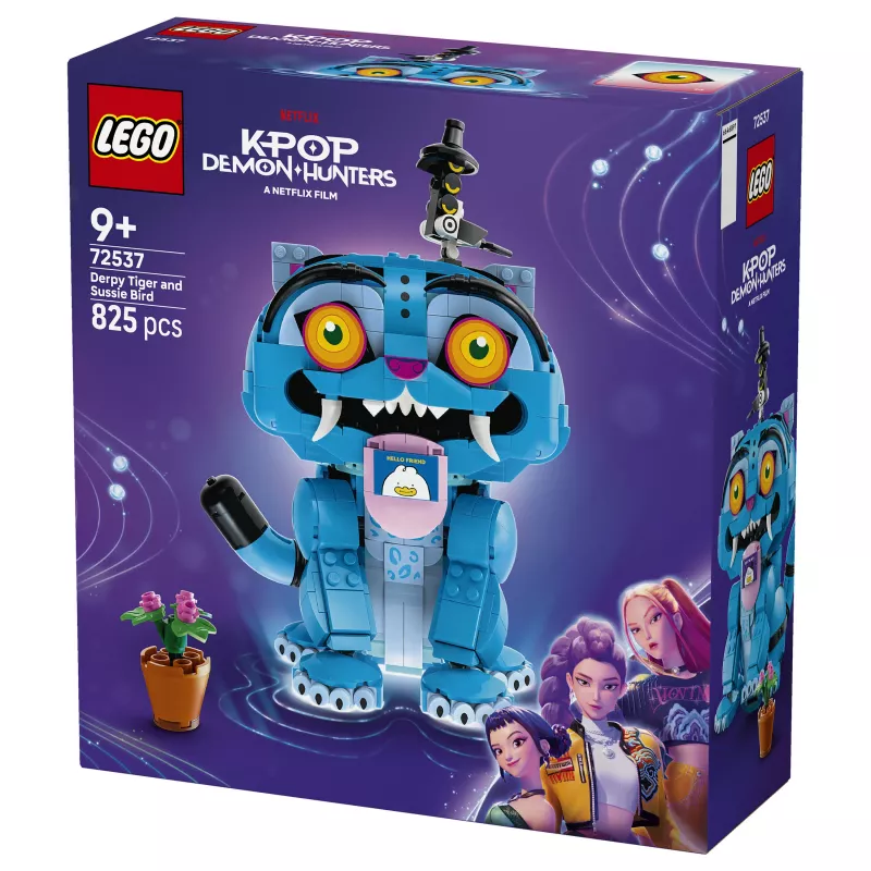 LEGO 72537 KPop Demon Hunters Derpy Tiger ir Sussie Bird statybos rinkinys