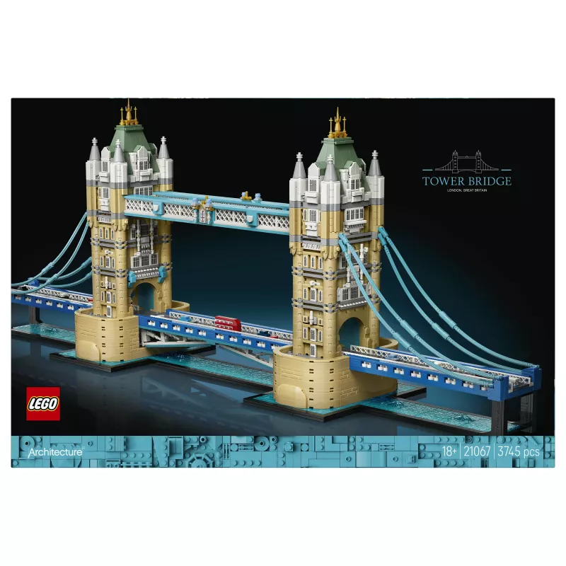 LEGO Architecture 21067 Tower Bridge statybinis rinkinys (1176 dalių) – ikoniškas Londono orientyro modelis