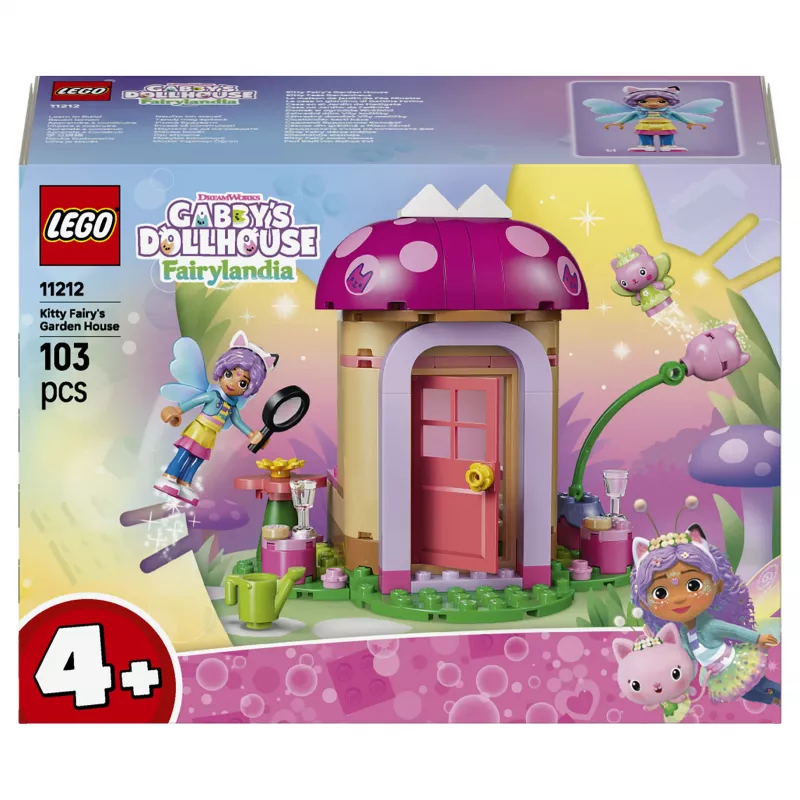 LEGO Gabby's Dollhouse Kitty Fairy's Garden House 11212 Konstravimo rinkinys vaikams nuo 4 metų (130 detalių)