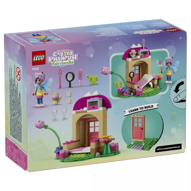 LEGO Gabby's Dollhouse Kitty Fairy's Garden House 11212 Konstravimo rinkinys vaikams nuo 4 metų (130 detalių)
