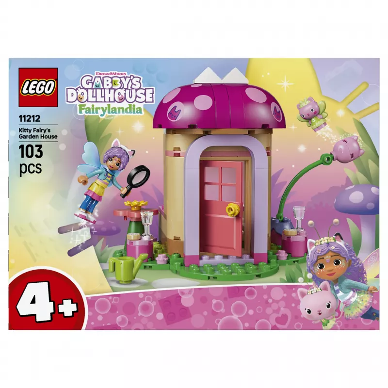 LEGO Gabby's Dollhouse Kitty Fairy's Garden House 11212 Konstravimo rinkinys vaikams nuo 4 metų (130 detalių)