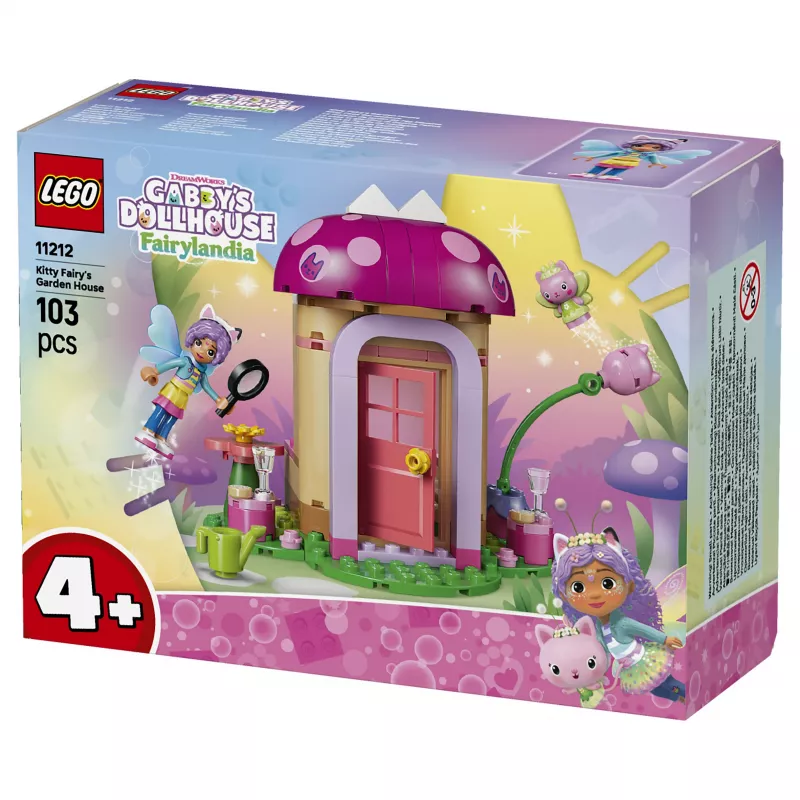 LEGO Gabby's Dollhouse Kitty Fairy's Garden House 11212 Konstravimo rinkinys vaikams nuo 4 metų (130 detalių)
