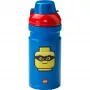 LEGO Iconic Gėrimo Butelis 390 ml Mėlynas su Silikoniniu Snapeliu ir Pusiau Permatomu Dangteliu