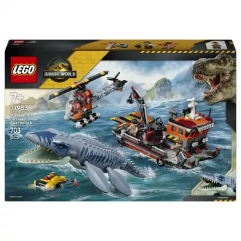 LEGO Jurassic World 77983 Mosasaurus Dinosaur Boat Attack (280 dalių, 3 minifigūrėlės, nuo 7 metų) | Kur.lt