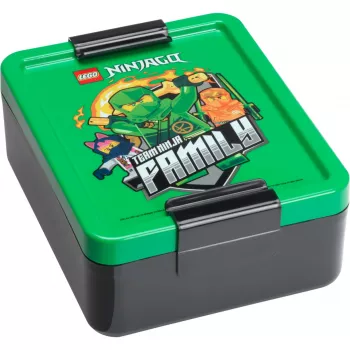 LEGO Lunch Box Ninjago Green - 1.2L Food-Grade PP with Emoticon Graphics