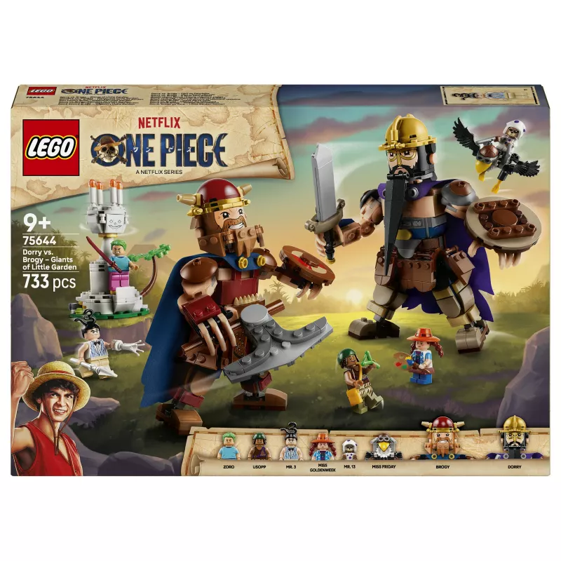 LEGO One Piece 75644 Dorry prieš Brogy – Milžinų Mažojo Sodo statybos rinkinys (1500 dalių, 3 minifigūrėlės, nuo 10 metų)