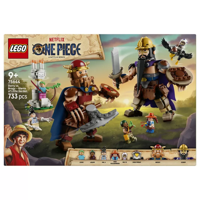 LEGO One Piece 75644 Dorry prieš Brogy – Milžinų Mažojo Sodo statybos rinkinys (1500 dalių, 3 minifigūrėlės, nuo 10 metų)