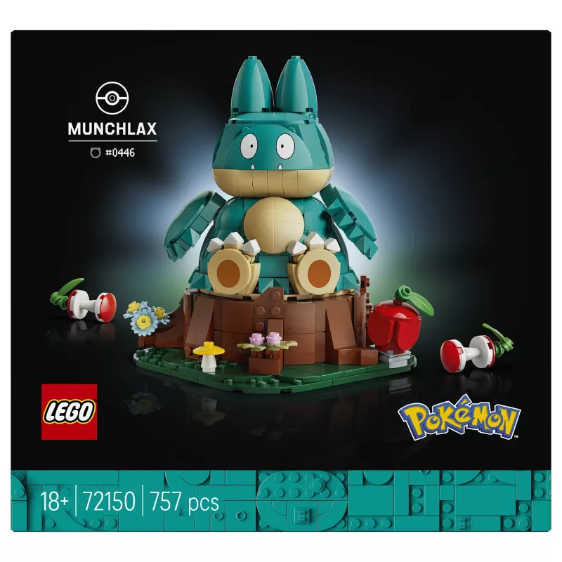 LEGO Pokémon 72150 Munchlax statoma figūrėlė (823 detalės, 10+ metų)