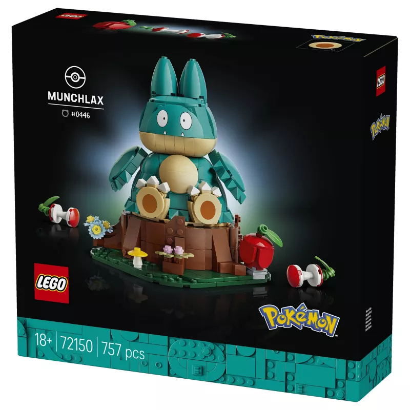 LEGO Pokémon 72150 Munchlax statoma figūrėlė (823 detalės, 10+ metų)