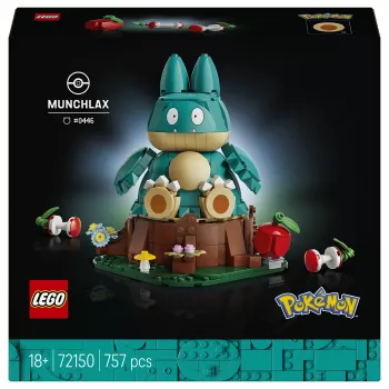 LEGO Pokémon 72150 Munchlax statoma figūrėlė (823 detalės, 10+ metų)