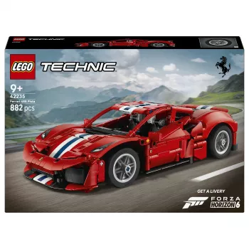 LEGO Technic 42235 Ferrari 488 Pista lenktyninis automobilis, modelio rinkinys