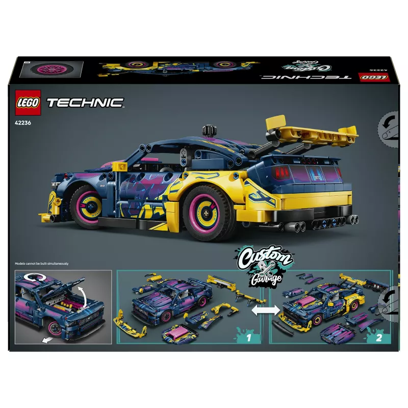 LEGO Technic 42236 Ford Mustang GT Custom Garage Race Car Building Set – 544 detalių, 2 užvedimo varikliai, AR programa, 9+