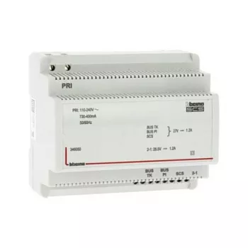 Legrand BTicino 346050 maitintuvas 2 laidų linijai su video adapteriu, DIN, 6 modulių, juodas, 105x65x90 mm