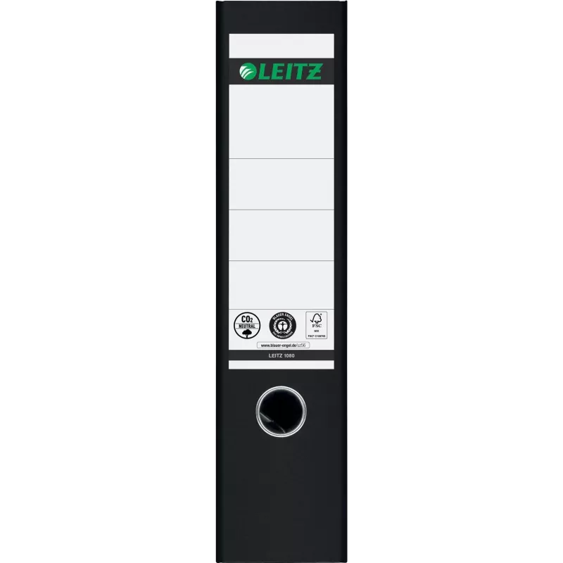 Leitz 1080-50-95 A4 dokumentų segtuvas su svirtimi, 80 mm, juodas